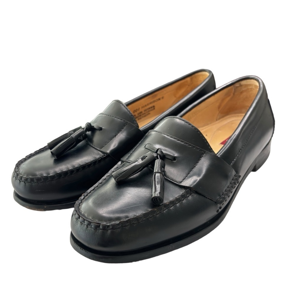 Bass Harrison II Loafers Tasseled Dress Shoe Mens Sz 8.5 D Black Leather Classic